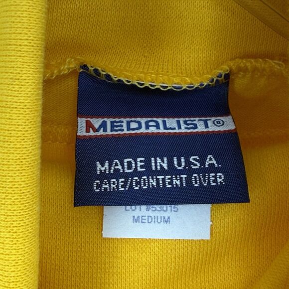 Medalist Made in USA Yellow Cotton Turtleneck Shirt Medium Vintage 90s - Picture 5 of 12